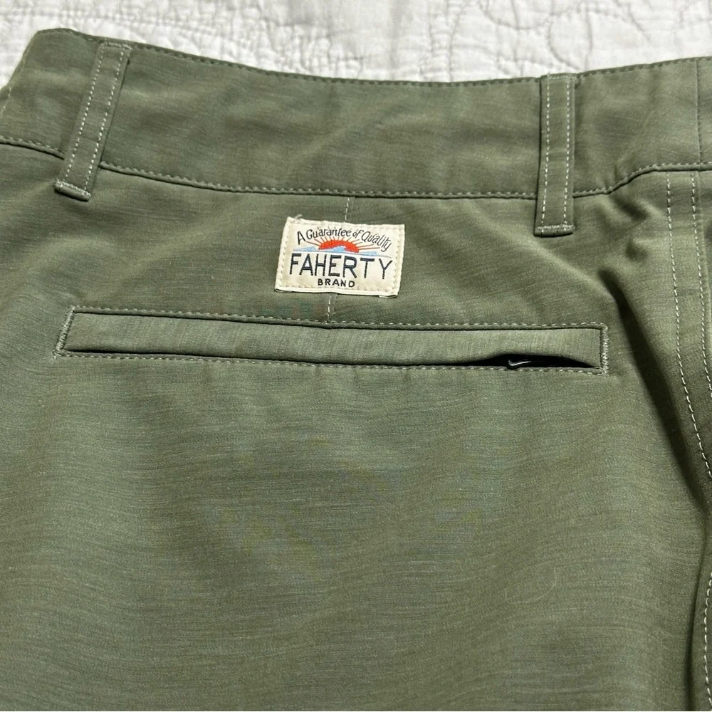 Faherty Men’s All Day Chino Shorts Green Pockets/Drawstring Sz.30-As Is- Preppy